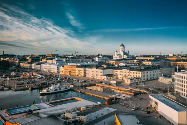 Helsinki Finnland - Blick von oben auf den Marktplatz